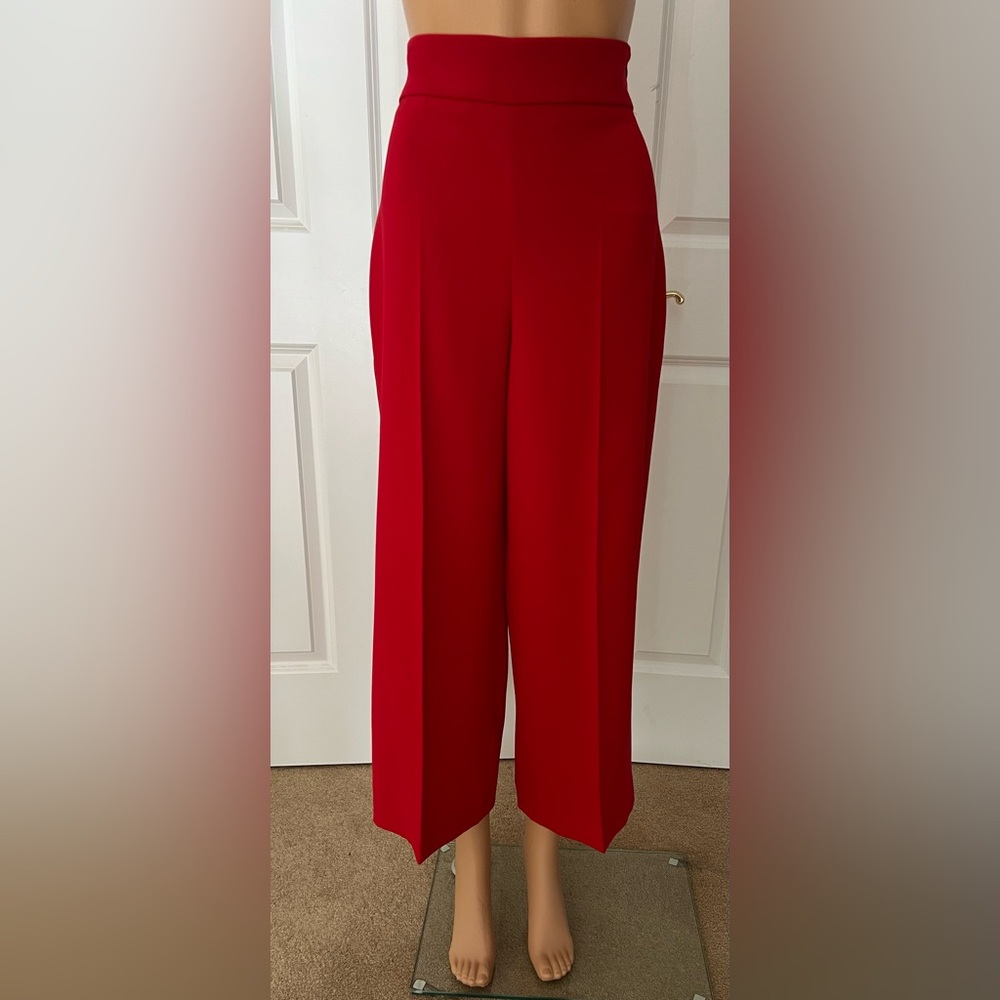 Zara Vibrant Red Wide Leg Pants